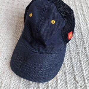 McDonald's Employee Crew Uniform Trucker Hat Blue Snapback Adjustable Mesh Back
